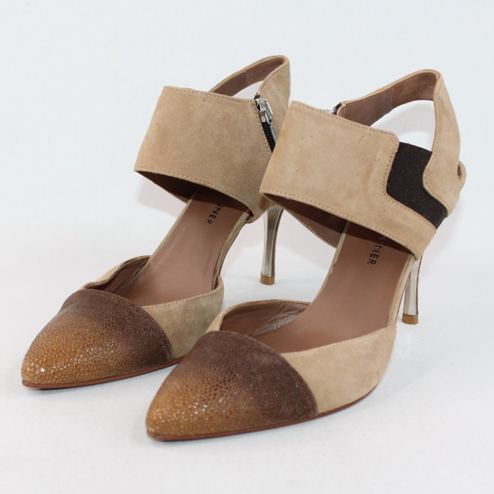 Donald J. Pliner Camel Brown Stingray Brava Stiletto Heels #130 - Picture 3 of 10